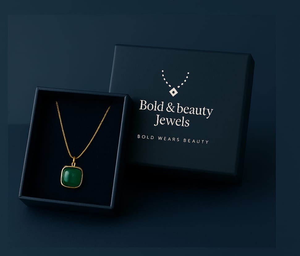 Bold Green Square Pendant Necklace – Grace in Every Detail