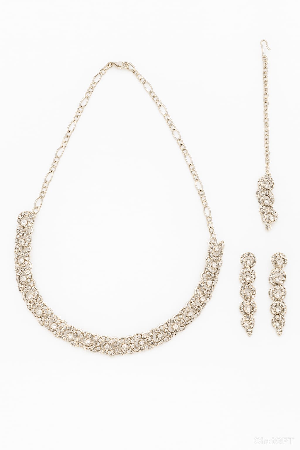 Traditional Kundan Necklace Set with Earrings & Maang Tikka – Elegant Bridal Jewelry