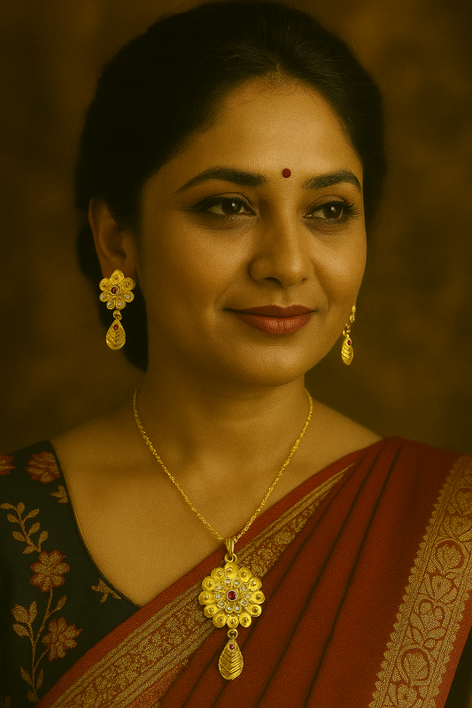 Elegant Gold-Toned Kundan Necklace Set with Matching Earrings – Premium Imitation Jewelry for Women