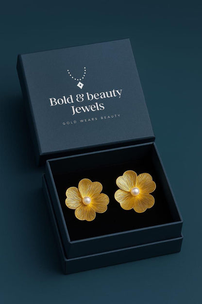 Blooming Grace – Anti-Tarnish Gold-Plated Flower Earrings