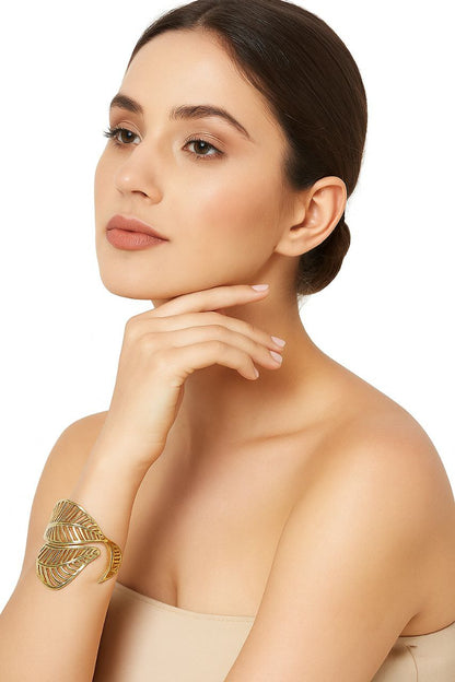 Golden Leaf Embrace Bangle