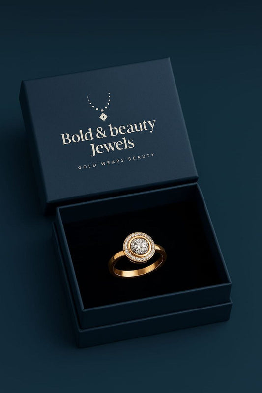 Luxe Glow Gold-Plated Solitaire Ring