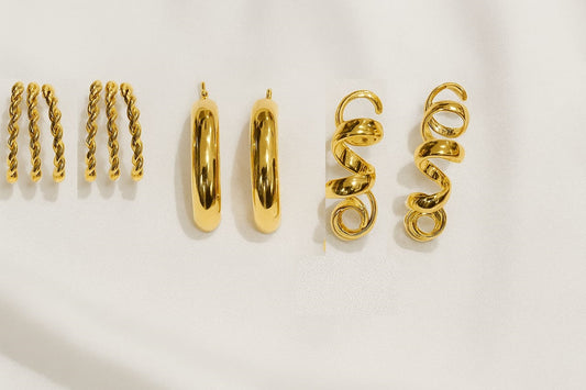 Golden Glow – Statement Hoop Earring Set (Pack of 3)