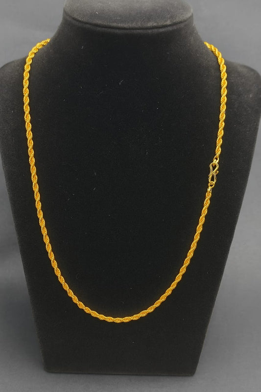 Elegant Gold-Tone Rope Chain – Premium Imitation Jewelry