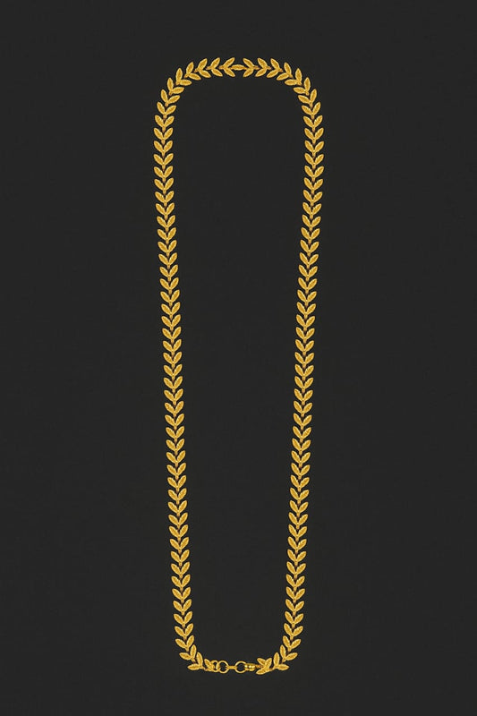 Elegant Leaf-Pattern Gold-Tone Chain – Premium Imitation Jewelry