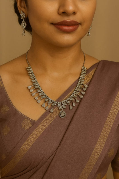 Royal Teardrop Necklace & Earring Set – Premium Imitation Jewellery