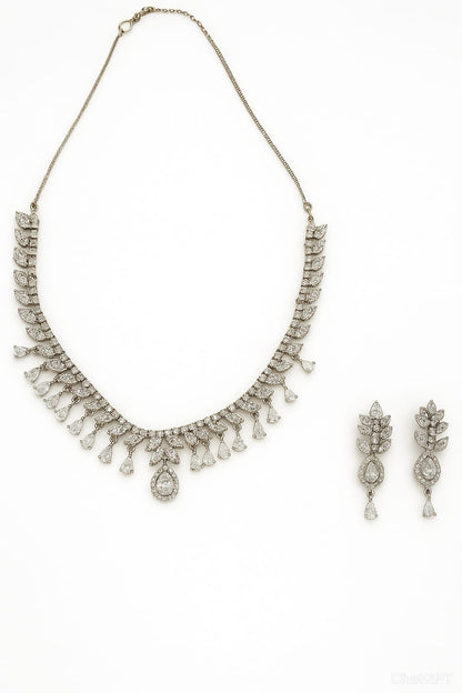 Royal Teardrop Necklace & Earring Set – Premium Imitation Jewellery